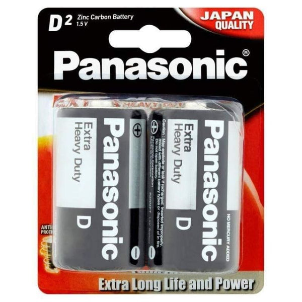 Panasonic Extra Heavy Duty D Black 2pcs Blister Card (R20NPT/2B-P)